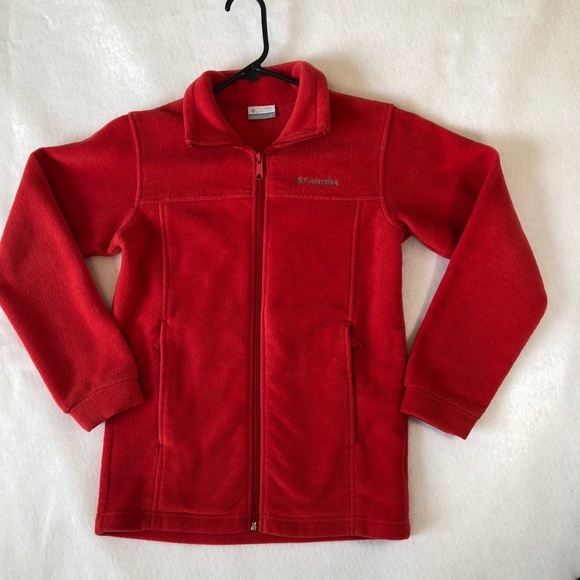 Columbia large child’s Fleece full zip jacket red - Picture 5 of 8